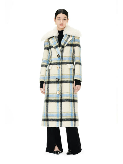 YES BY YESIR luxury autumn winter sea salt plaid wool coat - Maillk