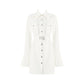 Fall autumn workwear style white dcut out bell sleeve shirt dress - Irina
