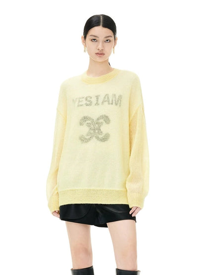 YES BY YESIR Fall/Winter Knitted Jumper Wool Mohair pullover - Auiy