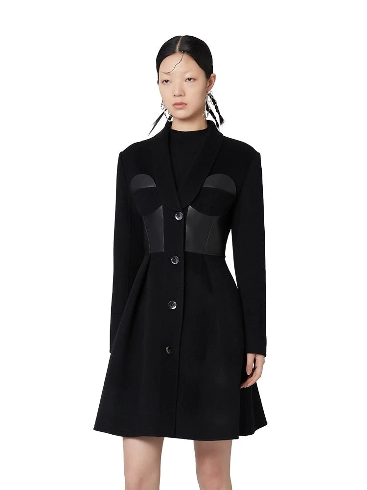 YES BY YESIR black mask cocktail coat dress - guarded