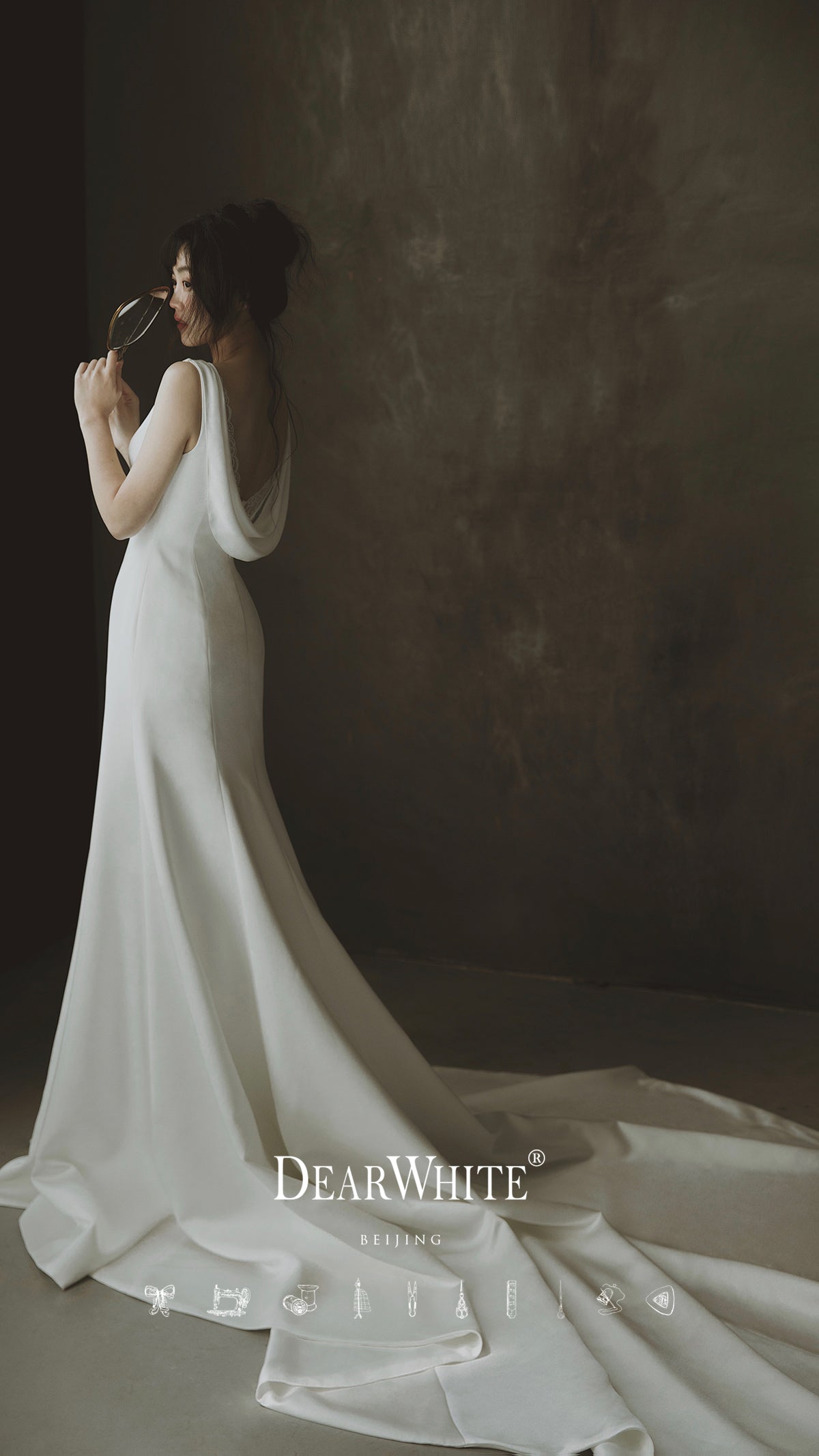 Early Spring 2023 Original Long Satin Weding Gown Dress- Cilia