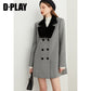 DPLAY winter vintage Hepburn gray velvet woolen coat - Hue
