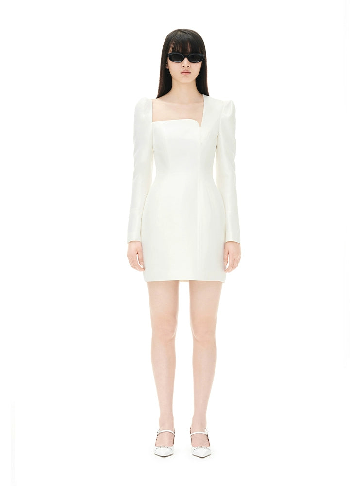 YES BY YESIR  elegant bud cocktail short wedding white dress - Inowe