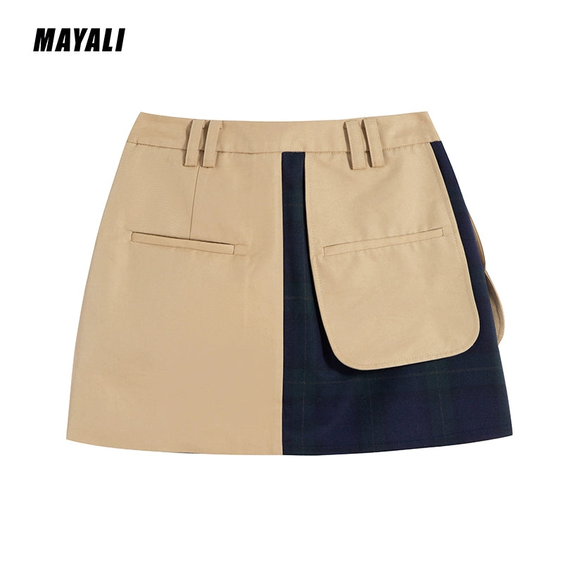 MAYALI paneled structure, niche short contrast skirt - Shilo