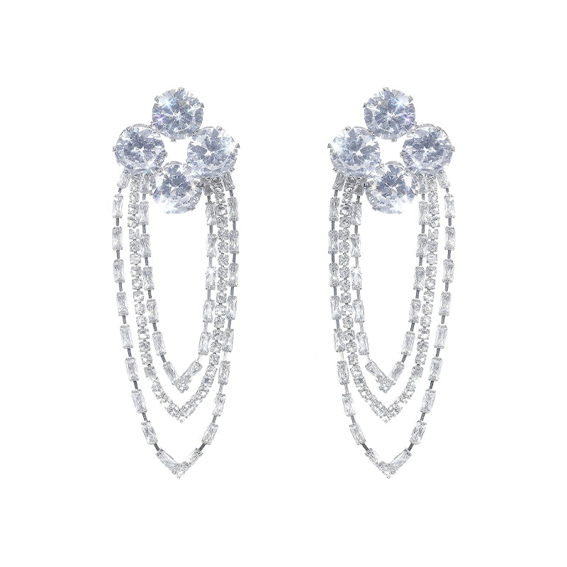 Wardrobes by Chen Luxury Diamond Zircon Light Sparkly Earrings-Deji