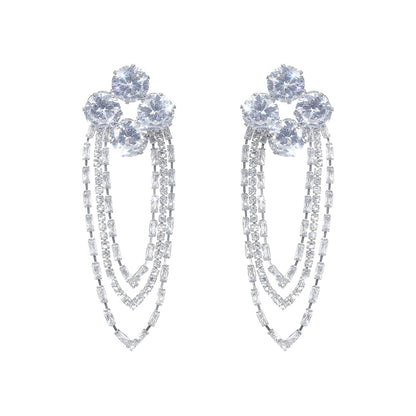 Wardrobes by Chen Luxury Diamond Zircon Light Sparkly Earrings-Deji
