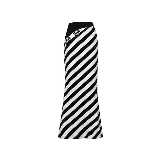 FAME black and white striped beaded skirt - Tuggi