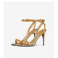 Early 2023 Spring new gold rivets one word with open toe stiletto sandals - Maggie
