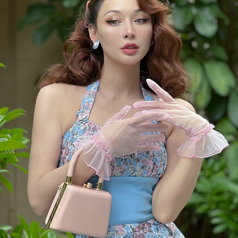 Le Palais Vintage Retro See-through Gauze Lace Gloves-Molly.
