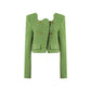 Fall autumn forest green tweed coat + Short - Niea
