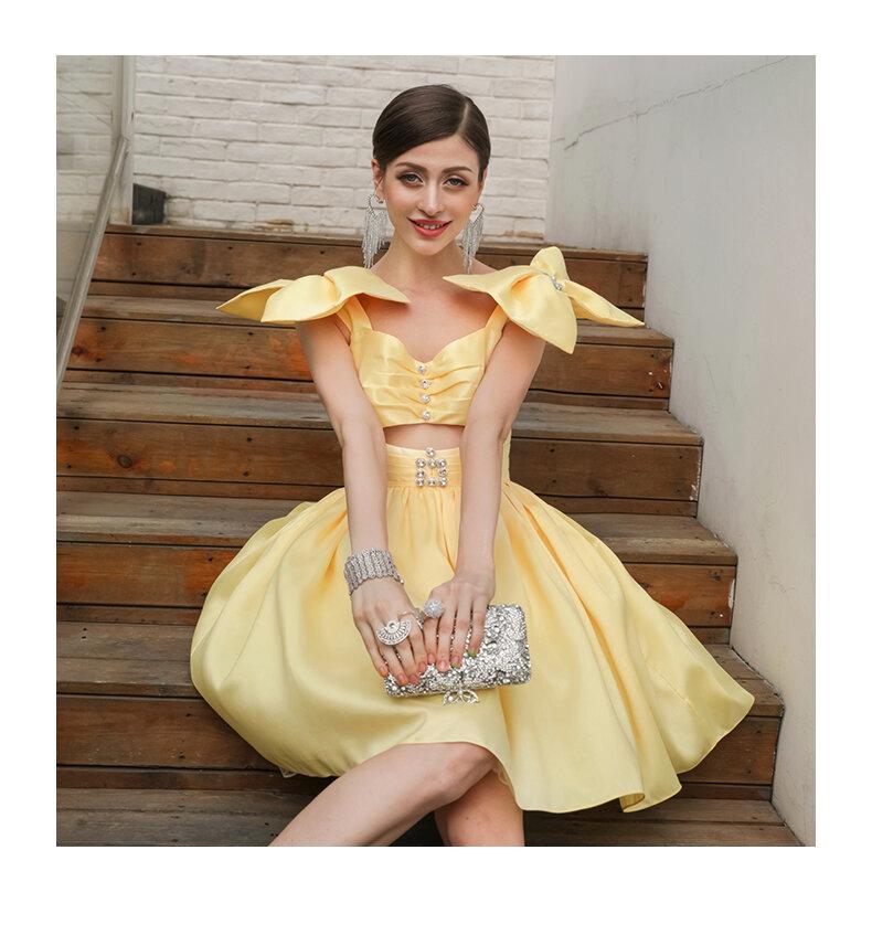 Sweet Fashion Butterfly Festival Shoulder Slim Puffy Princess Dress
