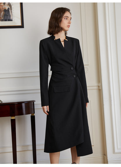 Black long sleeve midi skirt gorgeous dress- Ceci