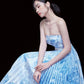 Elegant taffeta material pleated skirt,  and drop shoulder silhouette- Bato