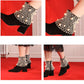 FEIFEI original design pearl pointed short square heel ankle winter boots- Xion