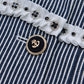 Navy blue and white stripe pressed pleated decorative waist coat blazer - Iviy