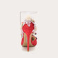 Wedding shoes red high heels side empty sandals- Lolita