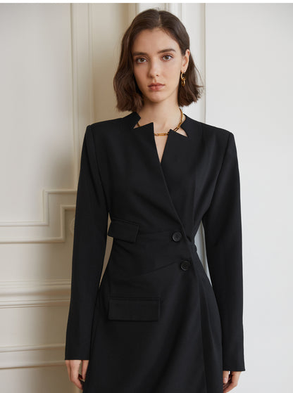 Black long sleeve midi skirt gorgeous dress- Ceci