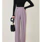 High-end Purple drape wide-leg tapered pant - Nusi