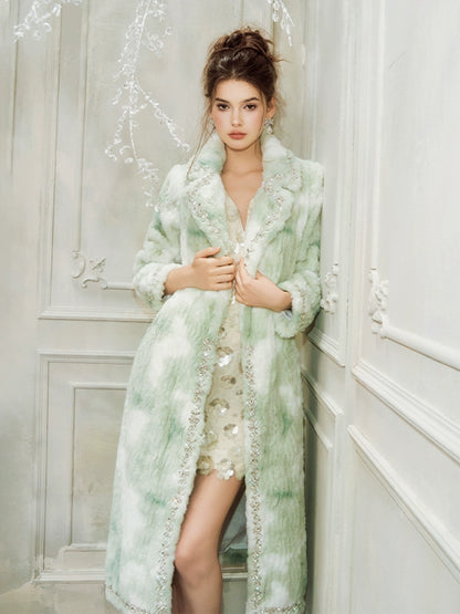 Wardrobes By Chen Elegant Light Green Long Sleeve Coat-Derah
