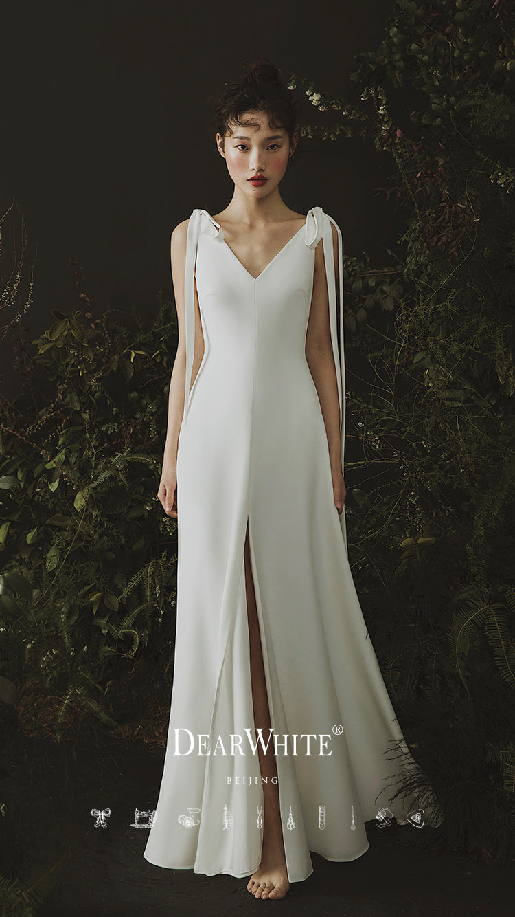 Early Spring 2023 Wedding Bridal Slit Dress- Prince S Early Spring 2023 Wedding Bridal Slit Dress- Prince S