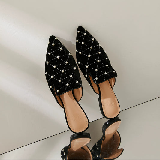 BFEI  pearl mules flat shoes sandals - Remii