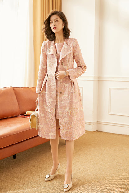 Autumn luxury retro jacquard dress jacket- Jia