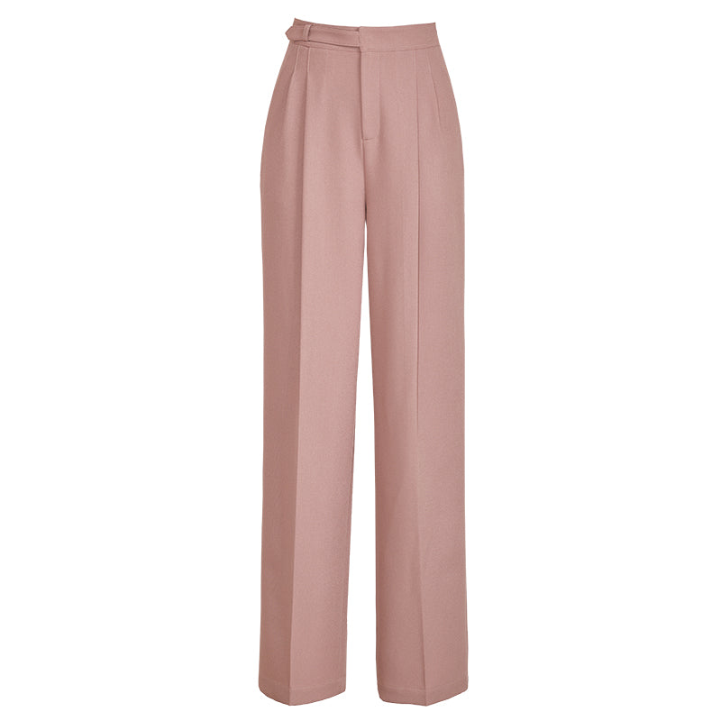 Salmon Pink suit pants autumn wide straight trouser pants - Imogene