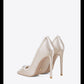 Fabeifei autumn and winter new pointed-toed pearl bow high-heeled shoes - Cilia
