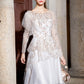 Luxury layered mesh embroidered french lace wedding dress - Tena