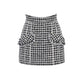 Limited edition Autumn Vintage Silhouette Tweed Houndstooth  mini Short Skirt - efeu