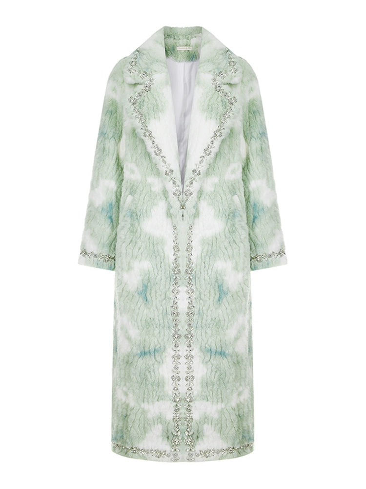 Wardrobes By Chen Elegant Light Green Long Sleeve Coat-Derah