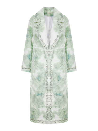 Wardrobes By Chen Elegant Light Green Long Sleeve Coat-Derah
