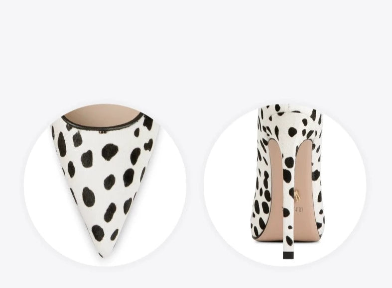 Fabfei pointed toe white leopard print stiletto pumps - Onna