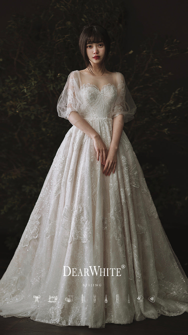 Early Spring 2023 High-quality Princess Lace wedding bridal dress- Flower Sound