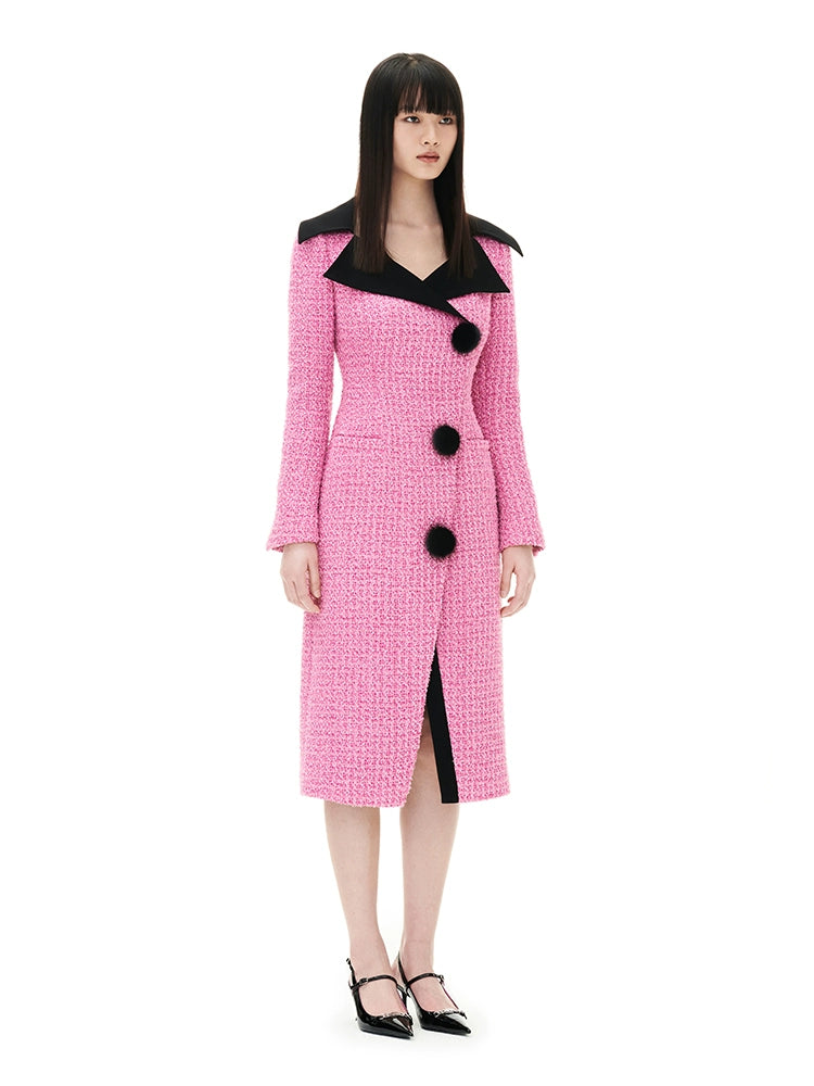YES BY YESIR Fall/Winter Pink tweed elegant Jacket Dress - Amal GOOD GIRL REBEL YES BY YESIR Fall/Winter Pink tweed elegant Jacket Dress - Amal GOOD GIRL REBEL
