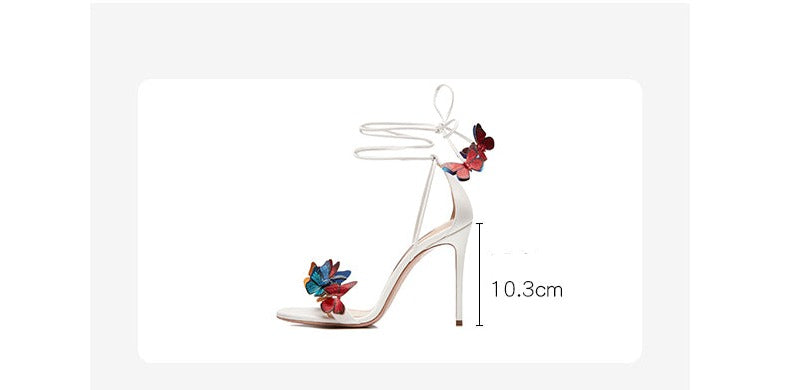 Early 2023 Spring New Product Bow Ankle Strap Open Toe Stiletto Sandals- Daria