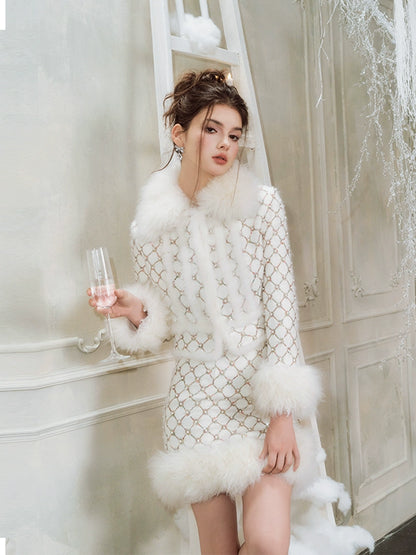 Wardrobes By Chen Elegant Embroidered Sequin/Bead Jacket/Short Skirt-Jay