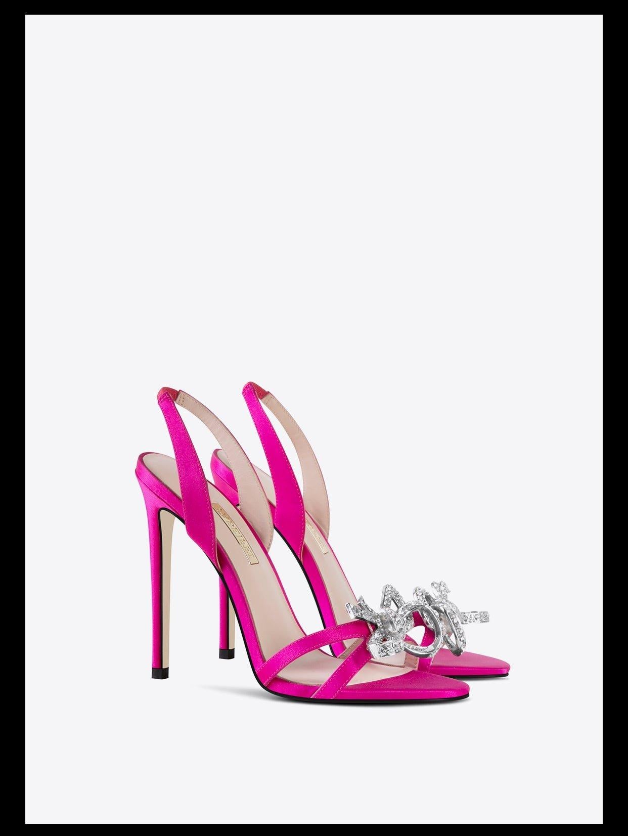 FS1 Fuchsia Jaylen Fashion High Heels with Rhinestones Pink