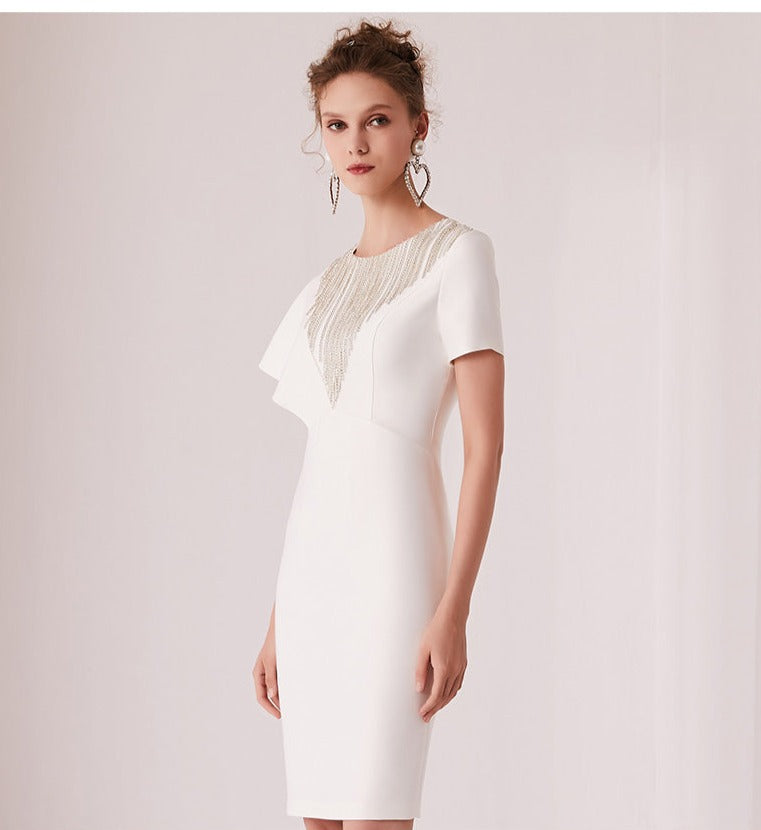 cocktail dresses for banquet Solid Color Sexy Off Shoulder Sleeveless Party Dress For Banquet In Knitted Fabric