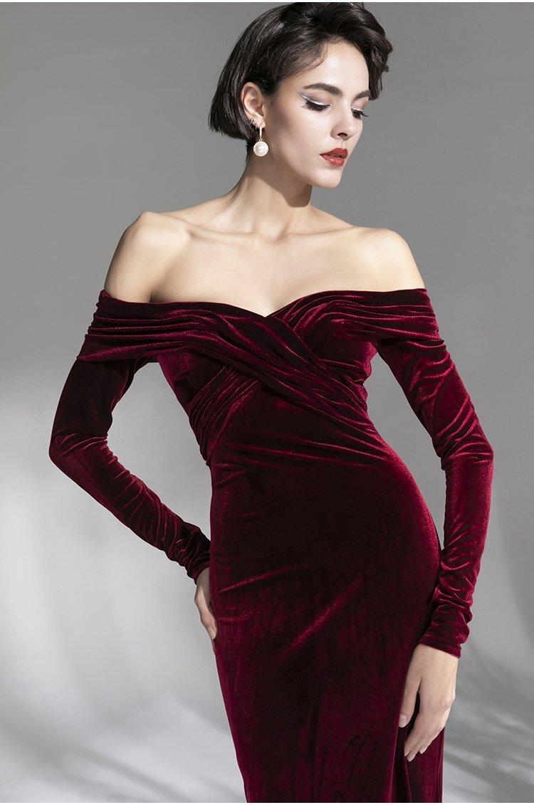 GOUDIN minimalist elegant velvet prom bridal evening dress - Sulim. S GOUDIN minimalist elegant velvet prom bridal evening dress - Sulim. S