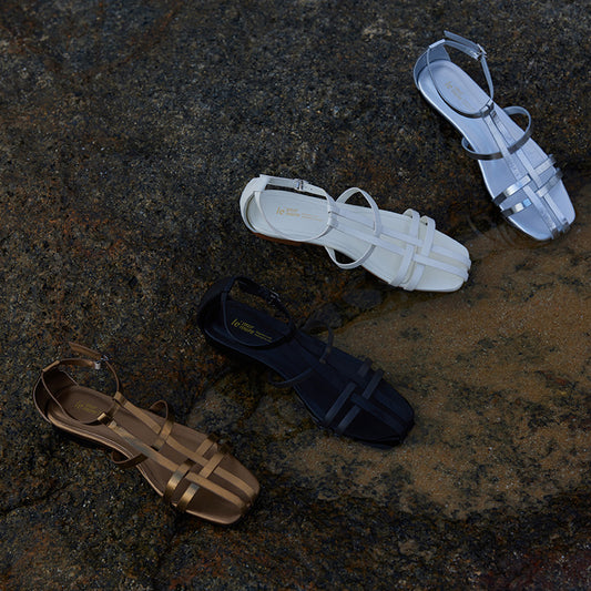 Murmure Bengal Water Dyed Calfskin Flat Sandals - Tjuo