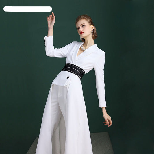 New spring 2023 spring and summer dress coat trouser suit set- Lari