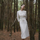 Retro fashion stand collar pleats elegant dress- Jena