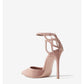 Early spring new nude pink sheep suede Baotou stiletto sandals for women- Kris