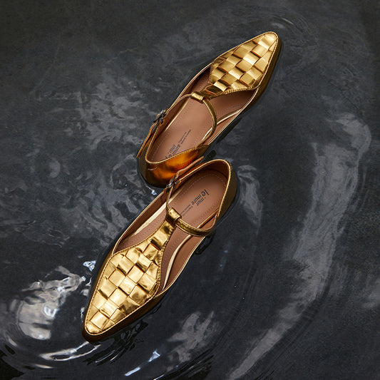 Woven Mary Jane calfskin- Mooner