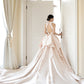 Early Spring 2023 Satin bride simple luxury Hepburn French big trailing wedding dress- Gloai