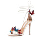 Early 2023 Spring New Product Bow Ankle Strap Open Toe Stiletto Sandals- Daria