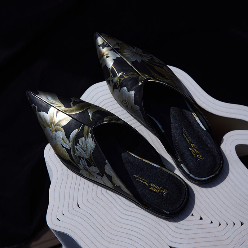 Retro Muller shoes slip sheepskin slippers leather shoes- Jan