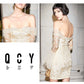 Luxury off shoulder sexy lace mini wedding cocktail dress - Casia