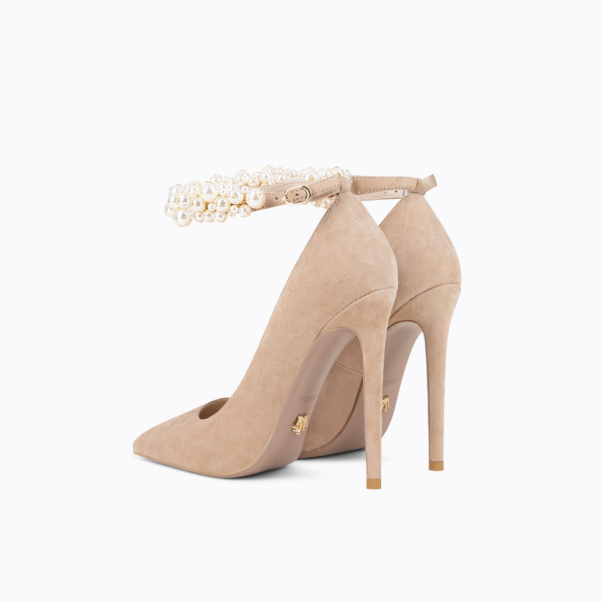 Fabeifei autumn and winter new suede sexy pearl  super high heels shoes- Cleo